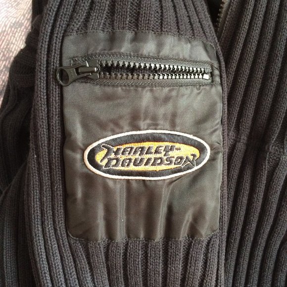 Harley-Davidson Womens Reversible Hooded Jacket Large Black Nylon Full Zip 2006 - Picture 8 of 16